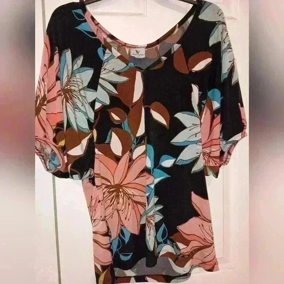 2 FOR $25 Worthington Floral Dreams Puff-Sleeve Top - (#65) - Picture 1 of 7